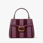 Kate Spade Katy Striped Lizard Embossed Small Top Handle Bag (Burgundy) - Boutique Collection