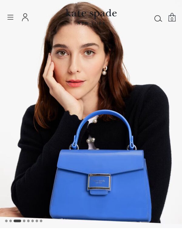 Kate Spade Katy Patent Leather Small Top Handle Bag (Fluorite) - Boutique Collection - Image 3