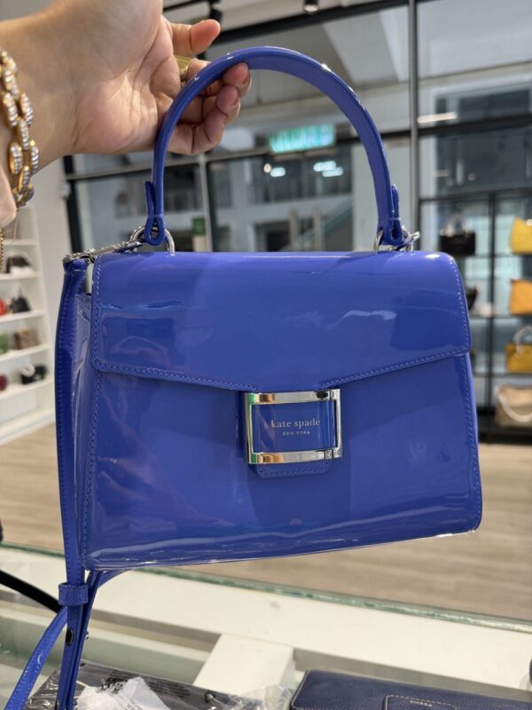 Kate Spade Katy Patent Leather Small Top Handle Bag (Fluorite) - Boutique Collection - Image 6