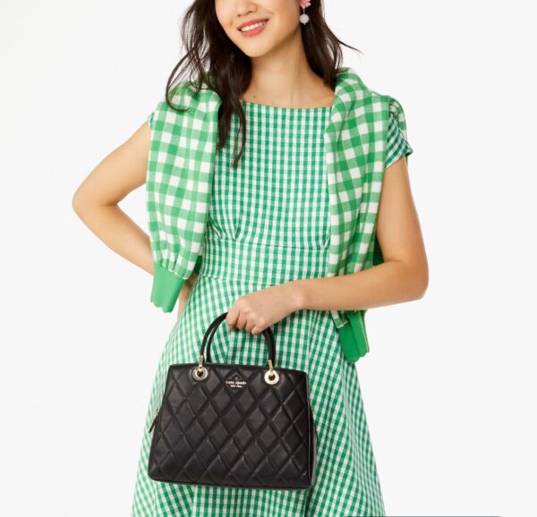 Kate Spade Carey Quilted Sullivan Satchel (Black) - Image 3