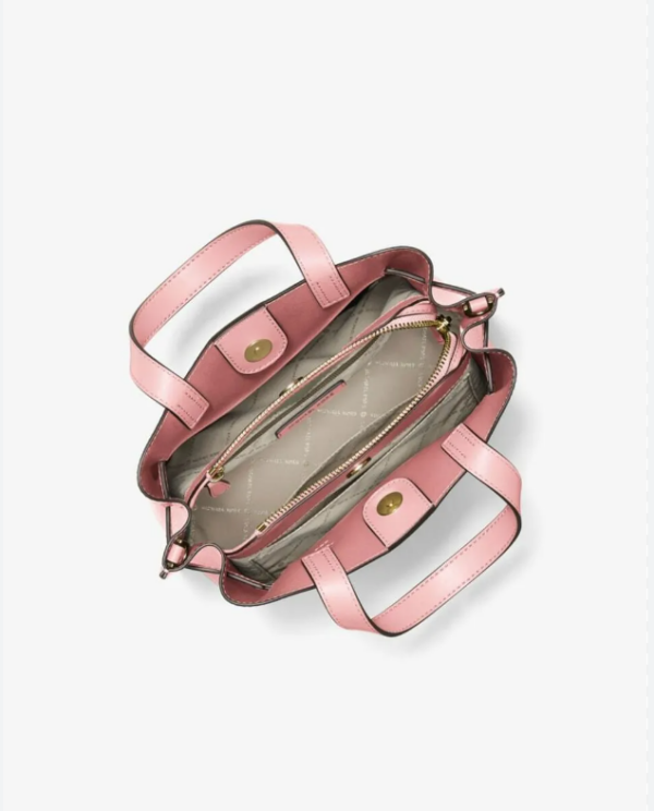 Michael Kors Emilia Small Pebbled Leather Satchel (Powder Blush/RSKF) - Image 2