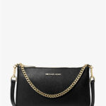 Michael Kors Jet Set Travel Medium Zip Pouchette Leather (Black)