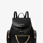 Michael Kors Jet Set Medium Pebbled Leather Backpack (Black)
