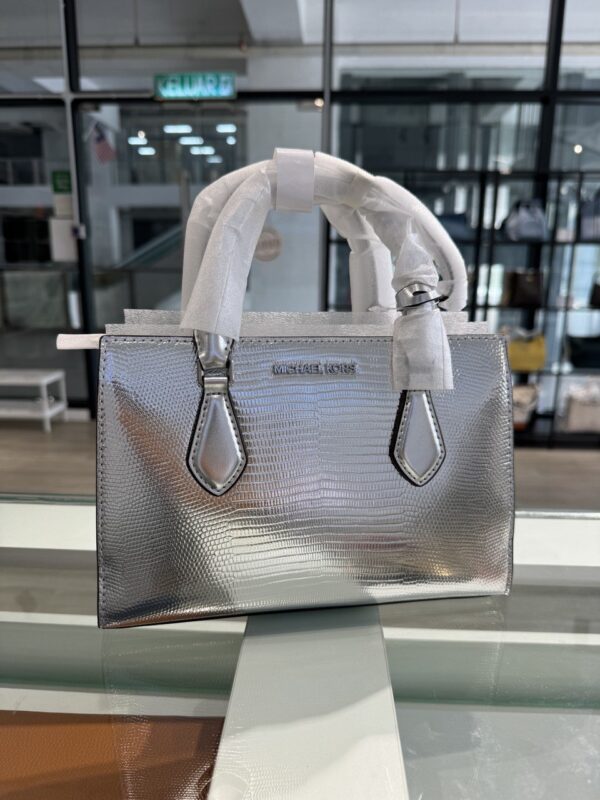 Michael Kors Sheila Small Satchel (Silver)