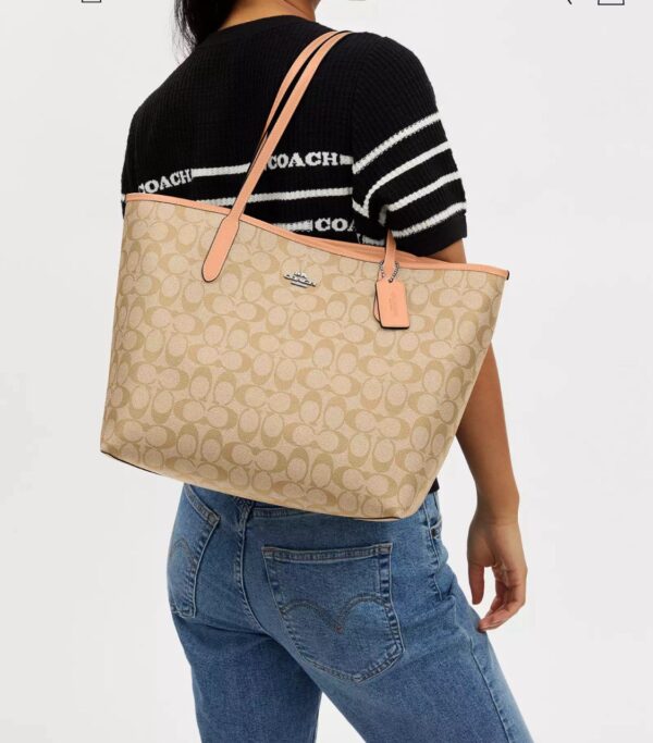 Coach City Tote Bag In Signature (Faded Blush) - Image 3
