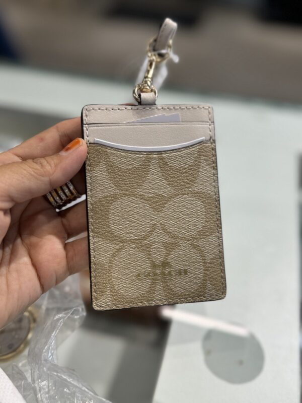 Coach Id Lanyard In Signature Canvas (Khaki Chalk) - Image 5