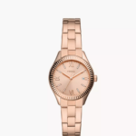 Fossil Rye Three-Hand Date Rose Gold-Tone Stainless Steel Watch (BQ3639)