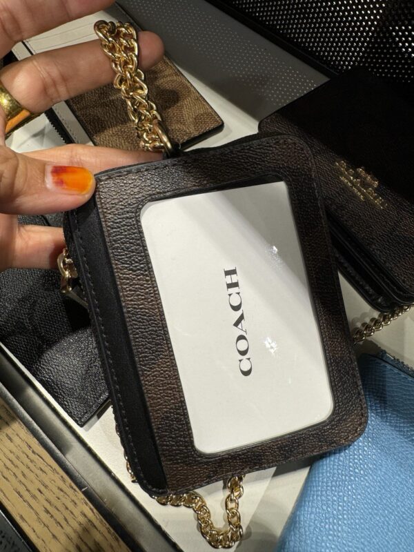 Coach Zip Card Case In Signature Canvas (Brown Black) - Image 6