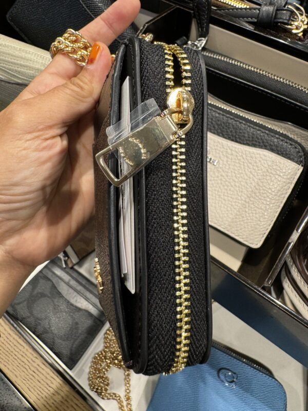 Coach Zip Card Case In Signature Canvas (Brown Black) - Image 5