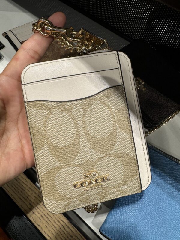 Coach Zip Card Case In Signature Canvas (Khaki Chalk) - Image 6