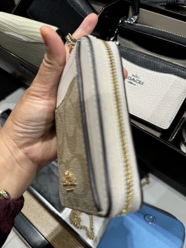 Coach Zip Card Case In Signature Canvas (Khaki Chalk) - Image 4