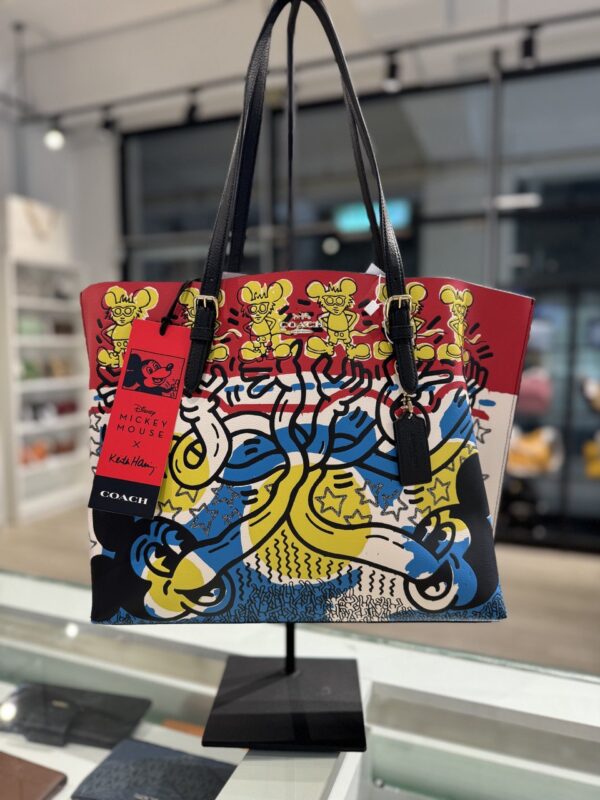 CLEARANCE - Coach Disney Mickey Mouse X Keith Haring Mollie Tote Bag (Multi/RSKF)