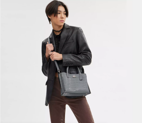 Coach Willow Tote Bag 24 (Grey Blue Multi) - Boutique Collection - Image 8