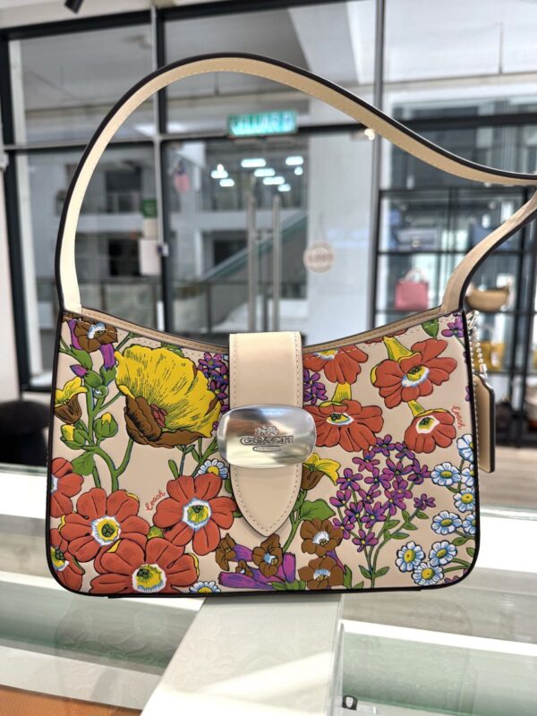 Coach Eliza Shoulder Bag With Floral Print RSKF (Ivory Multi) - Image 2