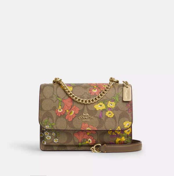Coach Mini Klare Crossbody In Signature Canvas With Floral Print (Khaki Multi/RSKF)