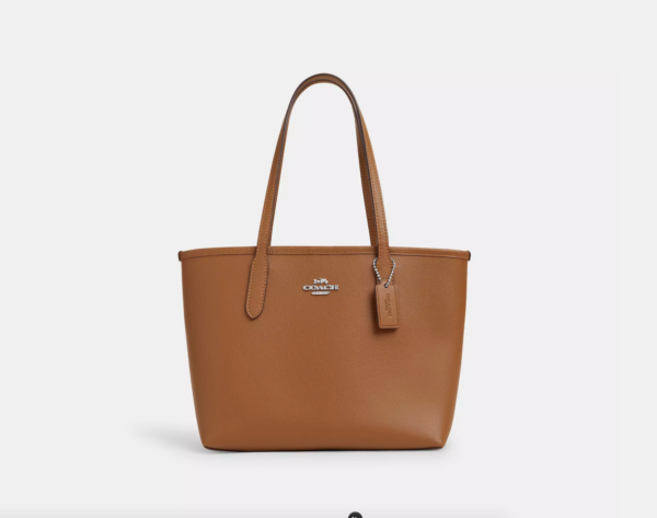 Coach Small City Tote Bag (Light Saddle)
