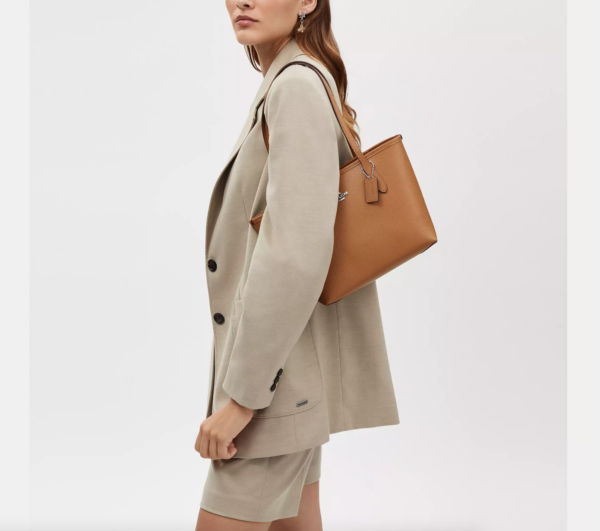 Coach Small City Tote Bag (Light Saddle) - Image 4