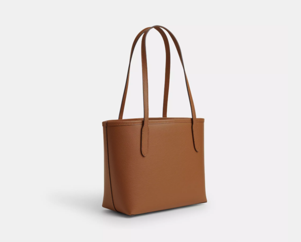 Coach Small City Tote Bag (Light Saddle) - Image 3