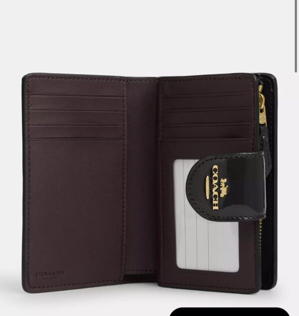 Coach Medium Corner Zip Wallet In Signature Leather (Black) - Image 2