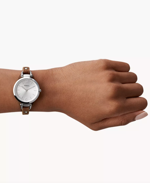 Fossil Georgia Brown Leather Watch (ES3060) - Image 4