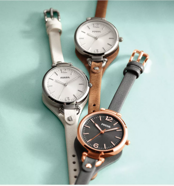 Fossil Georgia Brown Leather Watch (ES3060) - Image 2