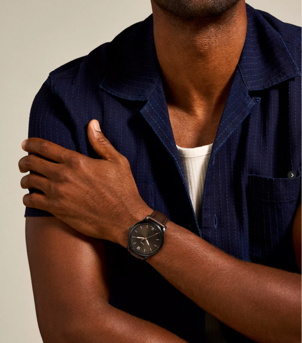 Fossil Dayliner Three-Hand Black Leather Watch (FS5551) - Image 3