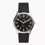 Fossil Dayliner Three-Hand Black Leather Watch (FS5926)