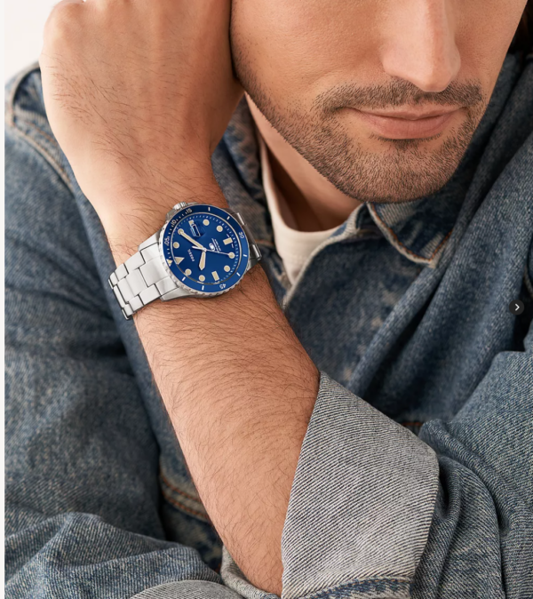 Fossil Blue Dive Three-Hand Date Stainless Steel Watch (FS5949) - Image 2