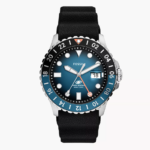 Fossil Blue GMT Black Silicone Watch (FS6049)