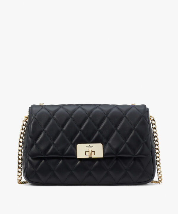 Kate Spade Carey Medium Flap Shoulder Bag (Black)
