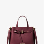Michael Kors Emilia Small Pebbled Leather Satchel (Oxblood)