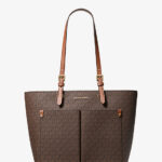 Michael Kors Jet Set Medium Logo Pocket Tote Bag (Brown)