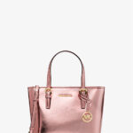 Michael Kors Jet Set Travel Extra-Small Metallic Top-Zip Tote Bag (Primrose)