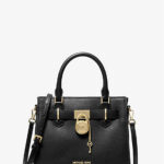 Michael Kors Hamilton Small Leather Satchel (Black)