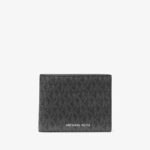 Michael Kors Harrison Logo Billfold Wallet With Passcase (Black)