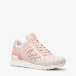 Michael Kors Maddy Two-Tone Logo and Mesh Trainer (Powder Blush)