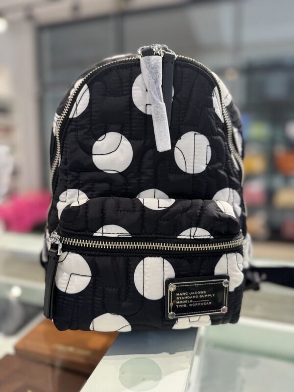 Marc Jacobs Mini Nylon Quilted Backpack (Black White)