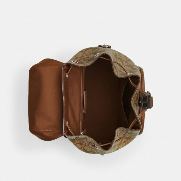 Coach Pace Large Backpack In Signature Canvas (Khaki Saddle) - Image 5