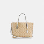 Coach Mollie Tote 25 In Signature Canvas (Khaki Chalk)