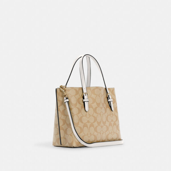Coach Mollie Tote 25 In Signature Canvas (Khaki Chalk) - Image 4