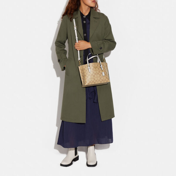 Coach Mollie Tote 25 In Signature Canvas (Khaki Chalk) - Image 2