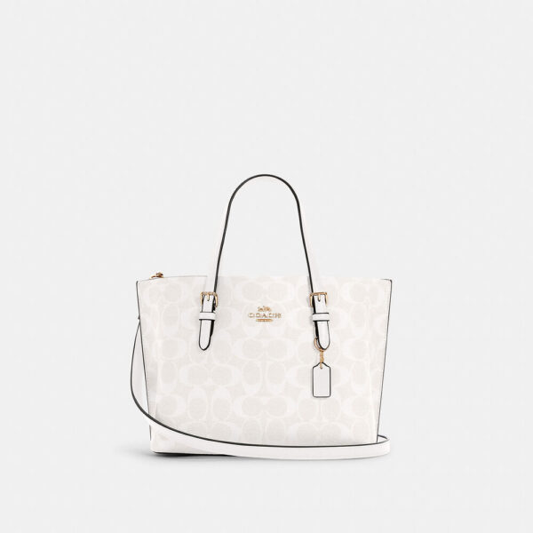 Coach Mollie Tote 25 In Signature Canvas (Glacier)