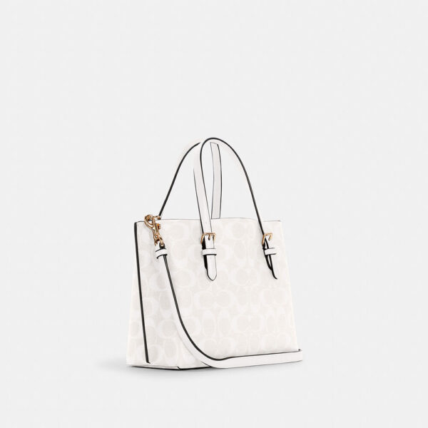 Coach Mollie Tote 25 In Signature Canvas (Glacier) - Image 4