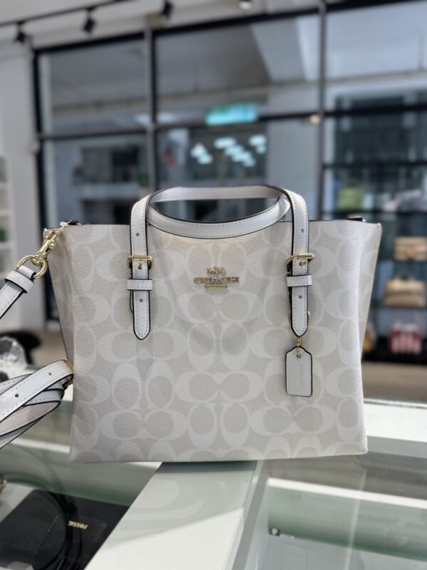 Coach Mollie Tote 25 In Signature Canvas (Glacier) - Image 5