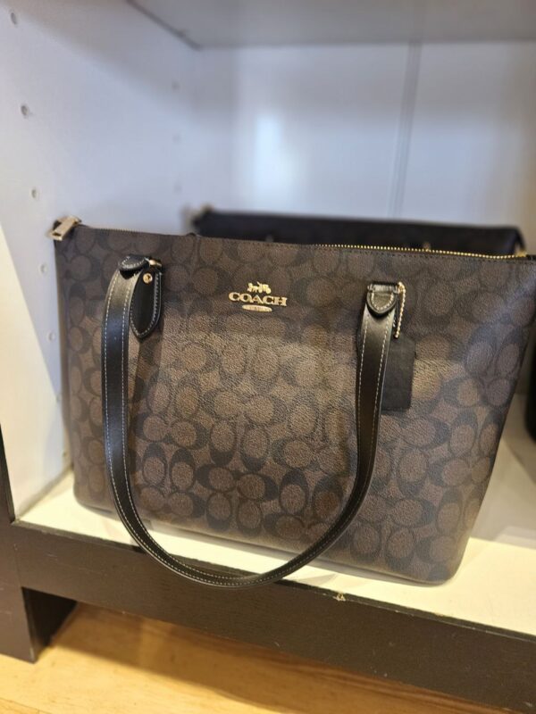 Coach Gallery Tote In Signature Canvas (Brown Black)