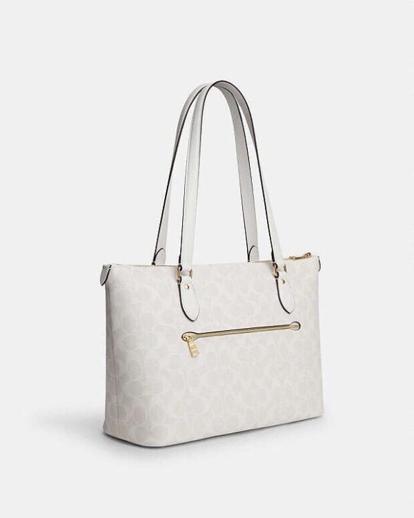 Coach Gallery Tote In Signature Canvas (Glacier) - Image 4
