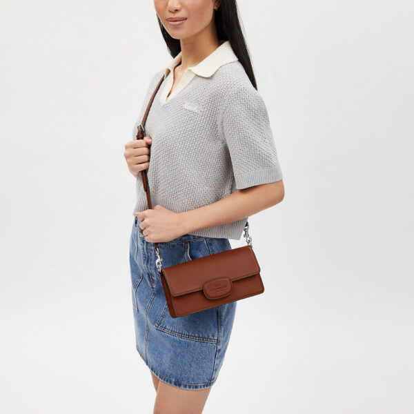 Coach Eliza Flap Crossbody With Leather Covered Closure (Redwood) - Image 3