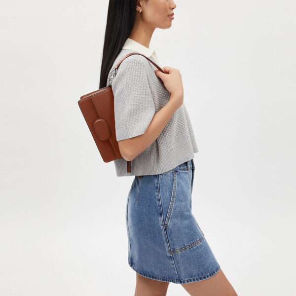 Coach Eliza Flap Crossbody With Leather Covered Closure (Redwood) - Image 2