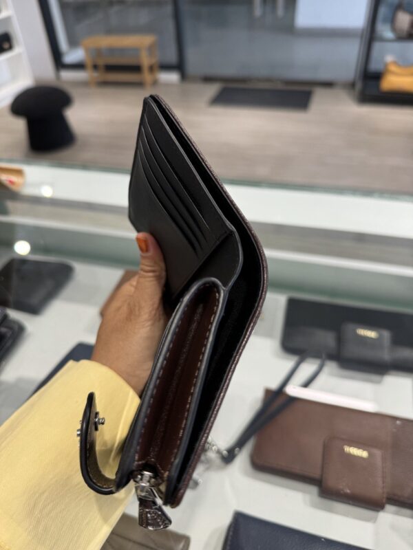 Coach Medium Corner Zip Wallet In Signature Jacquard (Oak Maple) - Image 3