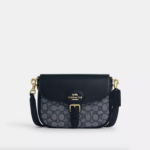Coach Amelia Saddle Bag In Signature Jacquard (Midnight Navy)
